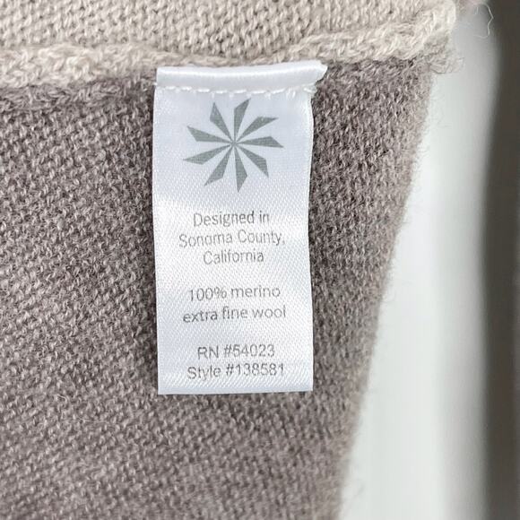 Athleta Small Merino Wool Frisco Sweater Boat Neck Colorblock Cream Brown - Picture 10 of 13